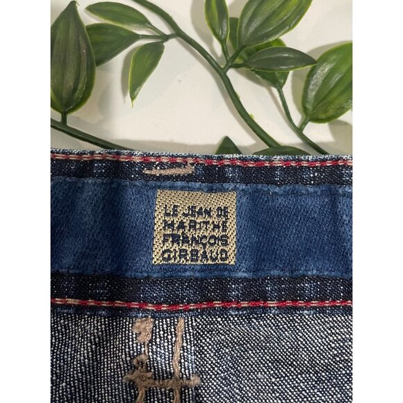 Marithe Francois Girbaud Blue Dark Wash Denim Jeans With Red Stitch Accents 36 - Picture 6 of 15